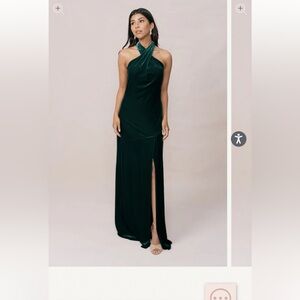 Revelry Athena gown in Classic Emerald velvet